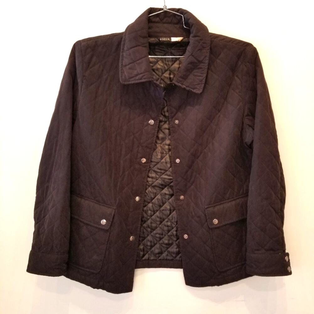 Focus Lifestyle Black Women's Quilted‎ Jacket Coat Size L